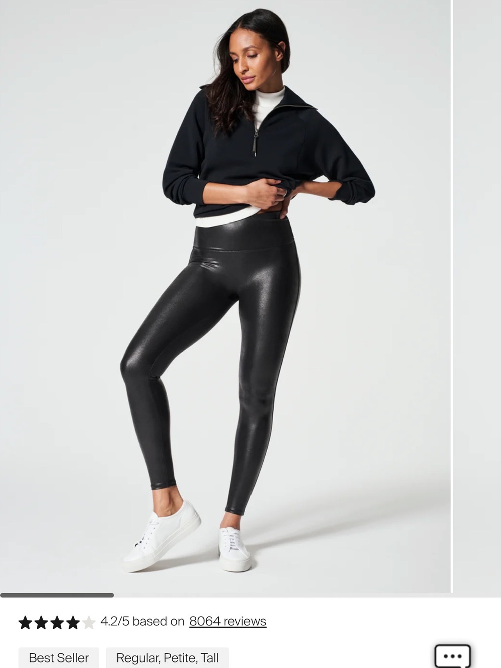 SPANX Faux Leather High-Rise Leggings in Black
